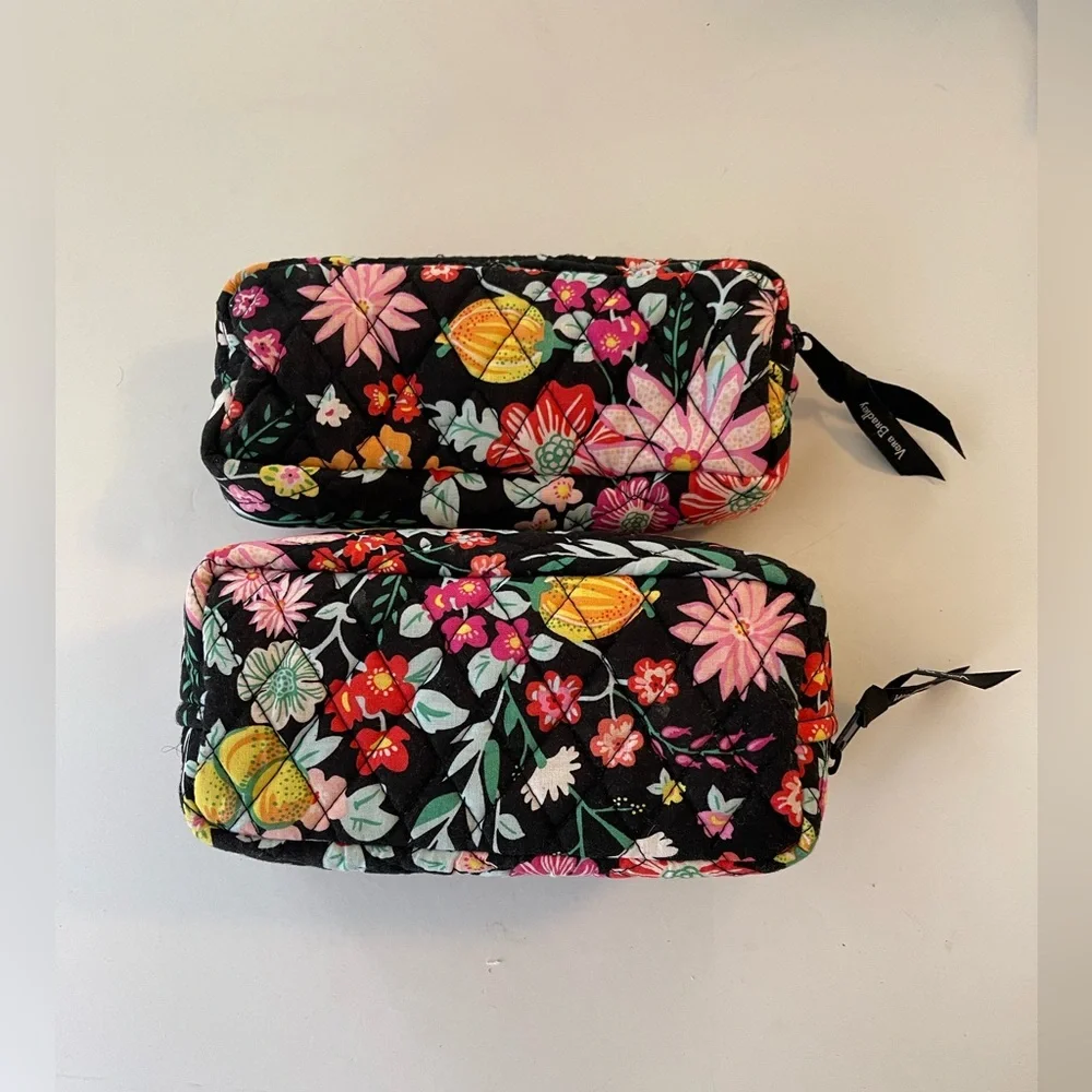 Pair of Vera Bradley Tangerine‎ Twist Cosmetic Toiletry Bags